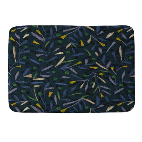 Alisa Galitsyna Midnight Floral Pattern 02 Memory Foam Bath Mat